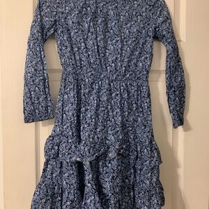 Crewcuts (J. crew) Floral Blue Long Sleeve Dress